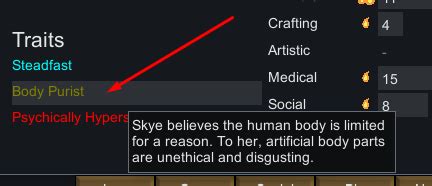 rimworld remove body purist|Body Purist is too negative to have :: RimWorld General Discussions.